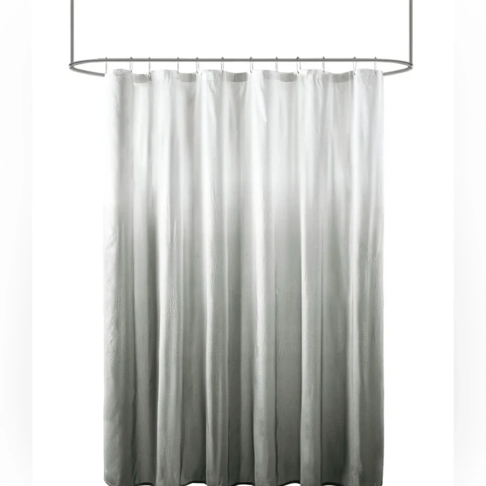 Madison Park Loire Ombre Printed Seersucker Shower Curtain - Picture 2 of 5